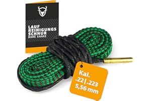 Royal Hunter ® Filo per la pulizia della corsa I Borensake calibro .22 / .223 – 5,56 mm, pulizia della corsa per fucili e pistole Premium Bore Snake con spazzola in ottone integrata