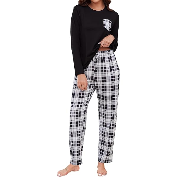 Pyjama Femme 2 Pièces Coton – Haut Dentelé Et Pantalon Confortable Pour L'hiver