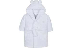 Metzuyan Baby Boys & Girls Unisex Dressing Gown (Ages 6-24 Months) Soft Plush Flannel Fleece Hooded Bath Robe
