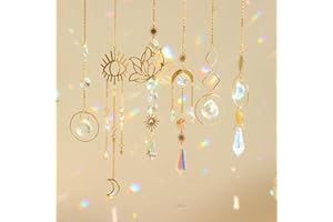 YeahBoom Attrape-Soleil Cristal Pendentif Prisme Coloré, Suncatcher Décoration Arc-en-Ciel Suspendu Jardin
