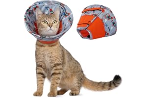 Hjumarayan Collar Isabelino Perro, Collar Recuperación Campana Perro Suave, Cono Collarin para no Rascarse para Mascotas Recuperación de Cirugía o Heridas (Rojo XS)