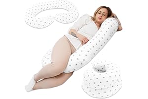 Totsy Baby Almohada de Embarazo, Almohada de Lactancia, Almohada para Dormir de Lado XXL con Funda, Almohada de posicionamiento, Almohada de Embarazo para bebé, Almohada cómoda en Forma de C, 190 cm