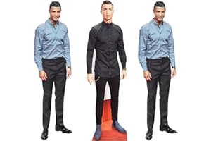 Star Cutouts CS1192 Ronaldo Pappaufsteller für Regale, Höhe 31 cm, ideal für Fußball-Themen, Partys, Geburtstage und Fans, Raumdekorationen und Veranstaltungen, 3 Stück