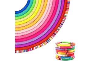 AULESE Kit Perline per Braccialetti, 5700 Perlina Piatta per Braccialetti, 15 Colori 6mm Perline Piatte Colorate per Braccialetti, Fai da te Fatto a Mano per Bambini e Adulti