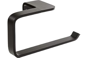 Tatay Aro toallero de la Colección Onyx, en Aluminio anodizado Negro Mate. Doble Sistema de fijación, Tornillos y Sistema Glue & Fix, sin taladrar.