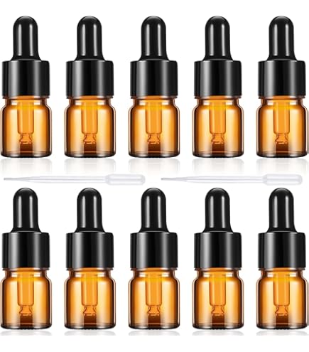 Apothekersfles violet glas 5 ml pipetfles groen zwart, garantiesluiting