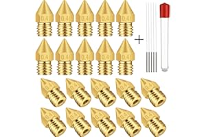 TUZUK 20pcs 0.4mm impresora 3d MK8 Extrusora Latón Boquillas de impresión para MK8 MakerBot RepRap Creality CR-10 Impresoras 3d, Bonus 5pcs Aguja de limpieza