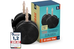‎ALPHATRAIL Alphatrail Fahrradschlauch Rick 28 Zoll DV Dunlopventil 2X Set mit Mobilitätsgarantie I Kompatible Fahrradreifen Schwalbe, Continental, Conti, Michelin, Kenda & Maxxis Fahrrad Schlauch
