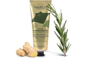 Jean & Len Riktigt skön handkräm Rosemary & Ginger, Julutgåva, 75 ml | Med urea återfuktar den torra händer och vårdar intensivt, utan parabener & silikoner