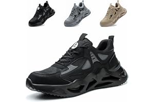 NACKING Safety Trainers Men Steel Toe Cap Trainers Womens Safety Shoes Lightweight Breathable Work Trainers Non Slip Industrial Work Boots