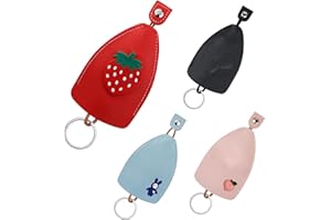 AfitLulu 4 Pieces Car Key Case Creative Pull Out Style Key Sleeve for House Keys, Car Key Holders, PU Leather Key Bag Key Sleeve for Handbags, Fashionable Key Pouch for Women and Men