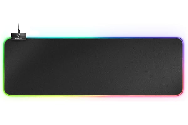 Mars Gaming MMPRGB2, Tapis de Souris Gaming XXL, RGB 12 Modes, Hub 2xUSB 2.0, Noir