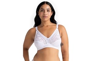 DORINA Madeline - Bralette sans Armatures pour Femme, Tricot Mat Non Rembourré avec Dentelle, Bretelles Réglables, Ailes en U pour Poitrines Généreuses