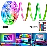 HOUHUI Striscia LED RGB da 2 mper TV da 40 a 60 Pollici, Retroilluminazione a LED Striscia USB che Cambia Colore,Impermeabile