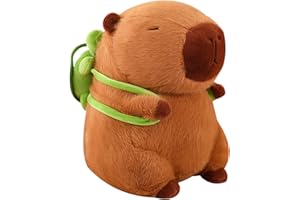 TOPLITHE Capybara Peluche, Juguete de Peluche Carpincho con Mochila de Tortuga Juguete Peluche Peluche Peluche Regalo for niños niños niñas(23cm)