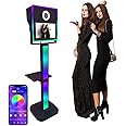 UPIKIT Latested Dslr Photo Booth (15.6'' Touch Screen) + Mini Computer, Fill Light And Flight Case, Selfie Photobooth Machine + Printer Stand, For Parties Wedding Rental Business,Black