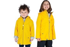 Breizh Ocean - Ciré imperméable enfant LANNION, intérieur jersey rayé avec col montant - Mixte, garçon ou fille - du 1 an au 14 ans