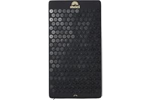 ShaktiMat [L'original depuis 2007] Tapis Acupression - Soulage douleur dans le Dos, Pieds, Nuque, Jambes - Améliore circulation sanguine & Sommeil - Coton Biologique - Fabrication éthique - Noir Onyx