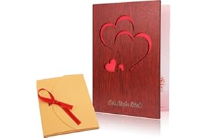 ‎CREAWOO Creawoo handgemachte Liebes-Grußkarte aus Walnuss-Holz mit einzigartigem Geschenk-Karton Die beste Geschenkidee-Karte für Geburtstag, Valentinstag, Jahrestag