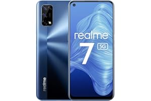 realme 7 5g Smartphone ohne Vertrag, 6,5 Zoll 120Hz Display, 5000mAh Akku, 48MP+16MP Quad Kamera, 30W Dart Charge, Dual SIM Android Handy, NFC, 6+128GB, Blau