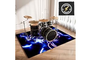 CDVR Tapis Batterie 120 x 80 cm Tapis De Tambour, Tapis insonorisant pour Batterie électronique, Tapis antidérapant, Tapis de Batterie Acoustique Tapis pour Tambour electronique - avec Sac Spécial