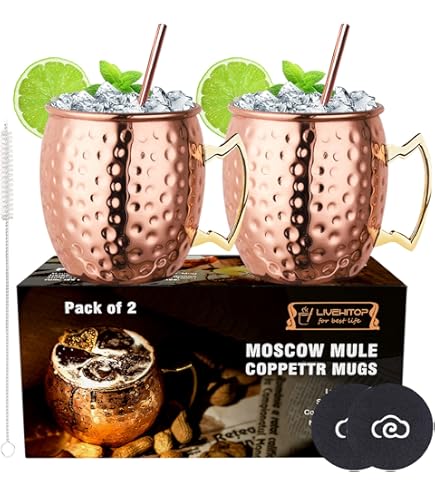 Zap Impex Moscow Mule Mok Van Zuiver Koper, Geen Coating, Gehamerd