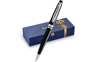 Waterman Expert penna a sfera | nero lucido con finiture cromate | punta media con cartuccia di inchiostro blu | confezione regalo