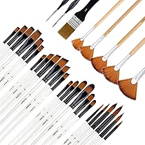 Set Pennelli Pittura 32 Pezzi - Professionali Per Acquerello, Acrilico, Olio E Guazzo, Con Tela Portatile