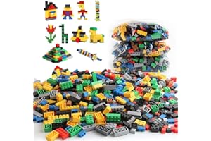 Sipobuy Zestaw kreatywnych klocków do samodzielnego budowania, 1000 elementów, kompatybilne ze wszystkimi ważnymi markami, wielokolorowe kształty, zabawka do wczesnej edukacji, prezent dla 3 + dzieci