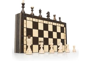 ChessEbook Scacchi in Legno Pearl 34 cm - Scacchiera & Pezzi degli Scacchi in Legno