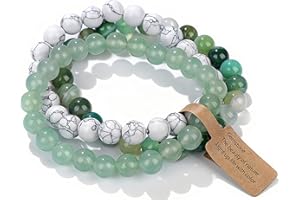 SAIBANGZI Bracelet pierre naturelle veritable, 8mm bracelet couple porte bonheur et chance, bracelet pierre confiance en soi femme homme