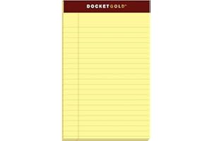 Tops Docket 63900 Lot de 12 blocs d'écriture dorés 12,7 x 20,3 cm Papier canari 50 feuilles
