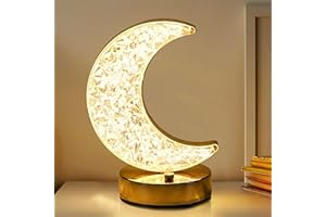 GRELAE Moon Lamp, Dimmable Crystal Lamps, Ramadan Decorations, Arylic Bedside Lamps, Eid Decorations, USB Rechargeable Table Lamp, Moon Light, Night Light, Kids Lamp, Gifts for Women, Valentines Day Gifts