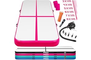 ‎PHYSIONICS Physionics® Air Matte Track - 3/4/5/6/7/8 m, aufblasbar, mit elektrischer Luftpumpe, Farbwahl - Turnmatte, Gymnastikmatte, Tumbling Matte, Trainingsmatte, Fitnessmatt, Yogamatte