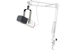 FIFINE XLR Streaming Podcast Dynamiczny Mikrofon, RGB Gaming Mikrofon USB z obsługą mikrofonu na komputer PS4 PS5, do podcastu studio podcasting nagrywanie - biały