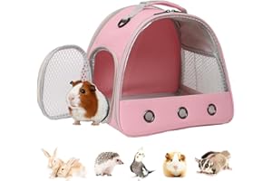 LAIRIES Guinea Pig Carrier, Small Animal Bird Rabbit Turtle Cage Bag, African Hedgehog Portable Travel Carrier Outdoor Hangbag for Bird Rabbit Guinea Pig Squirrel