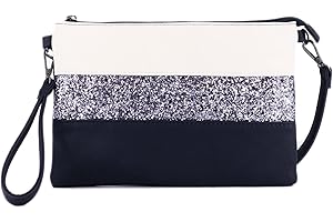 Gallantry - Petit Sac Bandoulière Paillette Femme - Sacoche Messenger Porté Epaule Main Multicolore - Pochette Soirée Mariage Strass Brillant - Souple Léger