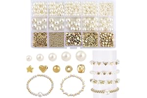 Koorium® 800pcs Pearl Bracelet Beads Kit for Jewellery Making Beads for Bracelet Making DIY Charms for Women Gift and Friendship Jewelry Making Supplies Bracelet Making Kit