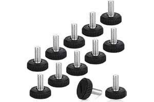 Teaaha 12 regulowanych nóżek meblowych, z regulacją wysokości, nogi stołu, przedłużenie, czarne nóżki poziomujące do mebli, stóp, krzesła, stołu (M6 x 20 mm)