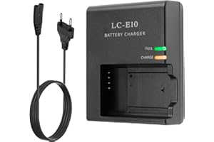 SOLRYN LC-E10 Cargador de Batería para Canon LC-E10C LP-E10, Cargador de Batería de Repuesto Compatible con Canon EOS 1100D / 1200D / 1500D / 3000D / X50 / Rebel T3, Portátil y Seguro