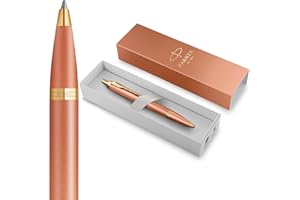 ‎PARKER Parker IM Writing Rituals Kugelschreiber | Gehäuse in lebhaftem Orange mit Farbverlauf und goldenen Zierteilen | Medium-Spitze | blaue Tinte | Geschenkbox