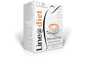 LINE@DIET 7 preparados en polvo para bebidas proteicas keto, 0 azúcar, más del 70% de proteínas, en prácticos sobres monodosis (7, Bebida Capuchino)