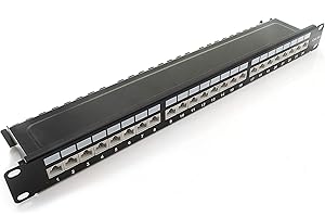 1aTTack.de 367461 Patch panel CAT6a 24 port black distribution panel LSA+ connection technology network distribution - RJ45 - TIA 568 A/B - black