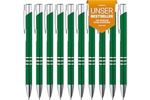 ‎GIMEI GIMEI® Metall Kugelschreiber 10 Stück | Premium Set Hochwertig, für Einfaches & Weiches Schreiben | Blauschreibender Kulli Grün als Optischer Hingucker