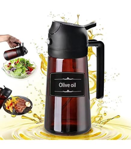 Lot De 2 Vaporisateurs D'huile 200 Ml - Pour Cuisson, Salade, Contrôle Des Quantités D'huile