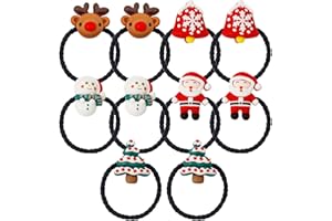 Weihnachten Haarspange - DEANKEJI 10 Stück Haarschmuck Weihnachten - mit Weihnachtsglocken, Weihnachtsbaum, Elch, Weihnachtsmann, Schneemann, Weihnachten Haarspange zum Verzieren von Haaren
