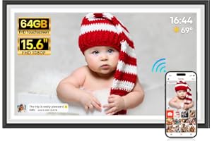 Produktabbildung: 64GB FRAMEO 15,6 Zoll Digitaler Bilderrahmen -1920 * 1080P FHD IPS Touchscreen Digitale Bilderrahmen, Auto Rot