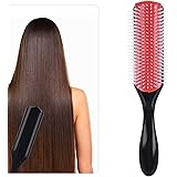 WLLHYF Spazzola per capelli a 9 file, spazzola classica per capelli ricci D3, con setole in nylon, per separare, modellare, d