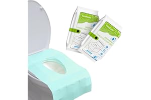 TenFans Toiletten-Sitzbezüge Einweg - 20 Stück einzeln verpackt für Reisen - Wasserdichte XL Bezüge für Erwachsene und Kinder - Reiseaccessoires für öffentliche Toiletten, Camping, Flugzeug