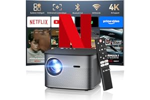 ZOOMCAT [Netflix Certifié/35000LM] Vidéoprojecteur 4K Android 13.0 Auto Focus/Correction trapézoïdale Vidéoprojecteur Intelligent Full HD 1080P WiFi Bluetooth Projecteur Home Cinéma